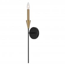 Capital Canada 651911AB - 1-Light Sconce in Black and Aged Brass with Interchangeable White or Aged Brass Candle Sleeve