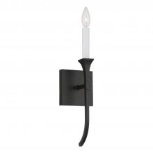 Capital Canada 652311BI - 1-Light Sconce in Black Iron with Interchangeable White or Black Iron Candle Sleeve