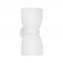 Capital Canada 656121CE - 2-Light Handcrafted Fluted Ceramic Sconce in Matte White