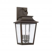 Capital Canada 953341OZ - 4-Light Outdoor Tapered Wall Lantern in Oiled Bronze with Ripple Glass