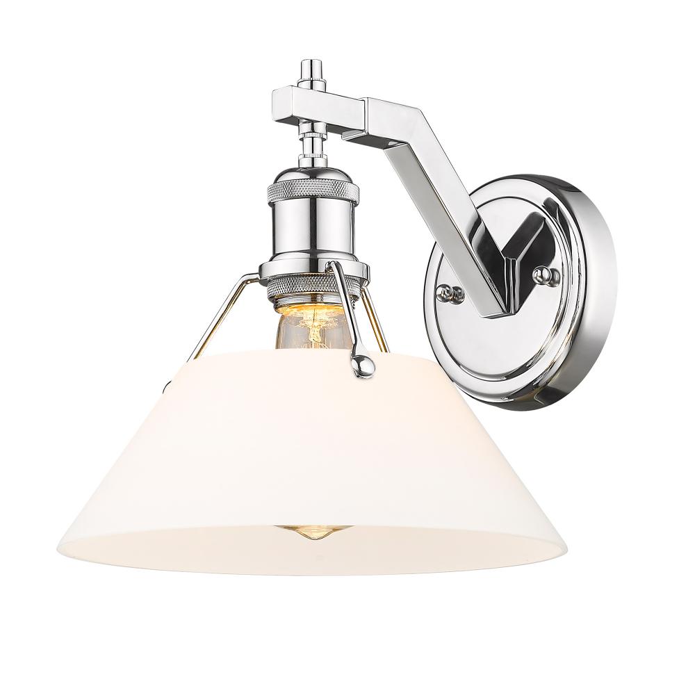 Orwell CH 1 Light Wall Sconce in Chrome with Opal Glass