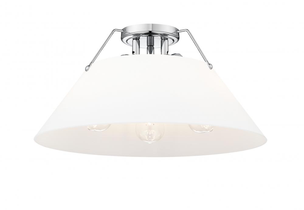 Orwell CH 3 Light Flush Mount in Chrome with Opal Glass