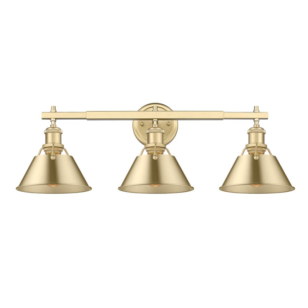 Orwell BCB 3 Light Bath Vanity in Brushed Champagne Bronze with Brushed Champagne Bronze shades