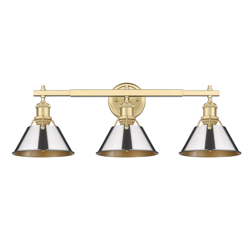 Orwell 3-Light Vanity Light in Brushed Champagne Bronze with Chrome