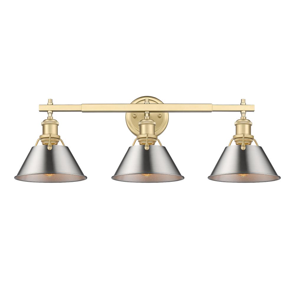 Orwell 3-Light Vanity Light in Brushed Champagne Bronze with Pewter