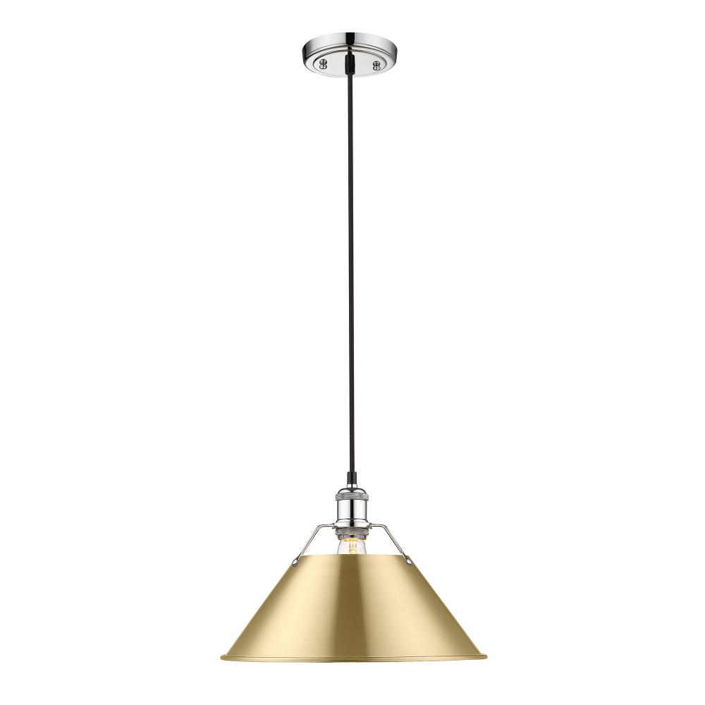 Orwell CH Large Pendant - 14 in Chrome with Brushed Champagne Bronze shade