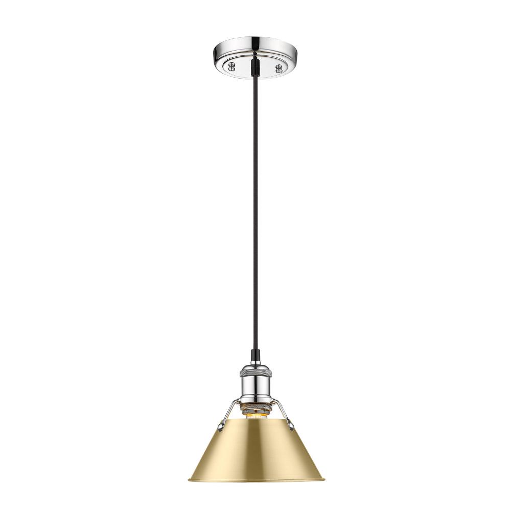 Orwell CH Small Pendant - 7 in Chrome with Brushed Champagne Bronze shade