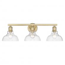 Golden Canada 0305-BA3 BCB-CLR - Carver BCB 3 Light Bath Vanity in Brushed Champagne Bronze with Clear Glass Shade