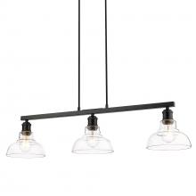 Golden Canada 0305-LP BLK-CLR - Carver Linear Pendant in Matte Black