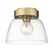 Golden Canada 0314-FM10 BCB-CLR - Remy BCB Flush Mount - 10" in Brushed Champagne Bronze with Clear Glass Shade