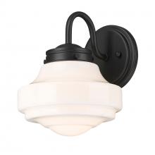 Golden Canada 0508-1W BLK-VMG - Ingalls 1 Light Wall Sconce in Matte Black with Vintage Milk Glass Shade