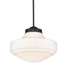 Golden Canada 0508-L BLK-VMG - Ingalls Large Pendant in Matte Black with Vintage Milk Glass Shade