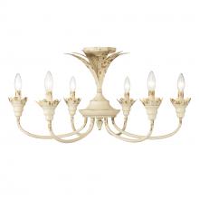 Golden Canada 0846-6SF AI - Lillianne 6 Light Semi-Flush in Antique Ivory