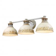 Golden Canada 0865-BA3 AGV-AI - Kinsley 3 Light Bath Vanity in Aged Galvanized Steel with Antique Ivory Shade