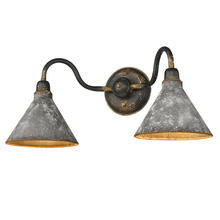 Golden Canada 0877-BA2 ABI-GV - Jasper 2-Light Bath Fixture in Antique Black Iron