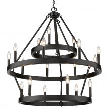 Golden Canada 1017-396 BLK - Alastair 3 Tier 3+9+6 Light Chandelier in Matte Black