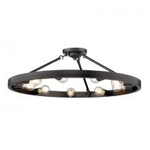 Golden Canada 1019-9SF BLK - Castile 9 Light Semi-Flush