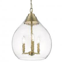 Golden Canada 1094-3P BCB-HCG - Ariella 3-Light Pendant in Brushed Champagne Bronze with Hammered Clear Glass