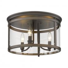 Golden Canada 1157-FM RBZ - Payton RBZ 3 Light Flush Mount in Rubbed Bronze