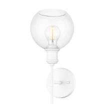 Golden Canada 1945-1W WHT-GLOBE-CLR - Axel WHT 1 Light Wall Sconce in Matte White with Clear Glass Globe Shades Shade