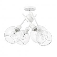 Golden Canada 1945-SF WHT-GLOBE-CLR - Axel WHT Semi-Flush in Matte White with Clear Glass Shade