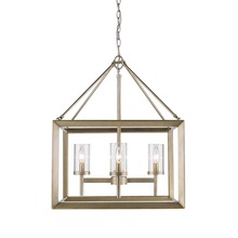 Golden Canada 2073-4 WG-CLR - Smyth 4 Light Chandelier in White Gold with Clear Glass