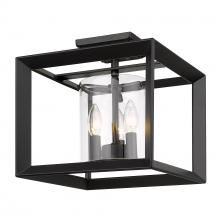 Golden Canada 2073-SF12 BLK-CLR - Smyth 12" Semi-Flush in Matte Black with Clear Glass Shades