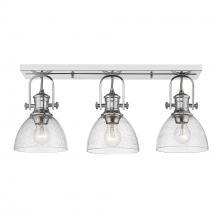 Golden Canada 3118-3SF CH-SD - Hines 3-Light Semi-Flush in Chrome with Seeded Glass