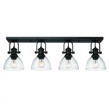 Golden Canada 3118-4SF BLK-SD - Hines 4 Light Semi-Flush in Matte Black with Seeded Glass Shade