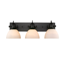 Golden Canada 3118-BA3 BLK-OP - Hines 3-Light Bath Vanity in Matte Black with Opal Glass