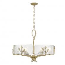 Golden Canada 3160-6 WG-HWG - Calla WG 6 Light Chandelier in White Gold with Hammered Water Glass Shade