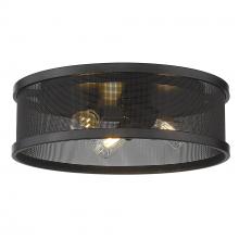 Golden Canada 3168-FM15 BLK-BLK - Channing 15" Flush Mount in Matte Black