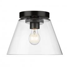 Golden Canada 3189-FM11 BLK-CLR - Penn Flush Mount in Matte Black with Clear Glass Shade