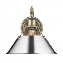 Golden Canada 3306-1W AB-CH - Orwell AB 1 Light Wall Sconce in Aged Brass with Chrome shade