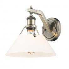 Golden Canada 3306-1W AB-OP - Orwell AB 1 Light Wall Sconce in Aged Brass with Opal Glass