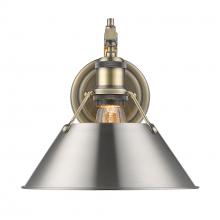 Golden Canada 3306-1W AB-PW - Orwell AB 1 Light Wall Sconce in Aged Brass with Pewter shade