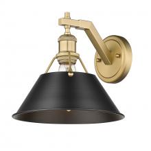 Golden Canada 3306-1W BCB-BLK - Orwell BCB 1 Light Wall Sconce in Brushed Champagne Bronze with Matte Black shade