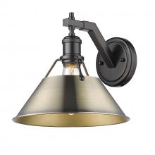 Golden Canada 3306-1W BLK-AB - Orwell 1-Light Wall Sconce in Matte Black with Aged Brass