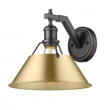 Golden Canada 3306-1W BLK-BCB - Orwell BLK 1 Light Wall Sconce in Matte Black with Brushed Champagne Bronze shade