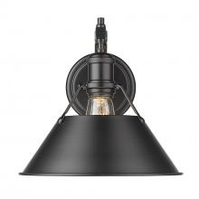 Golden Canada 3306-1W BLK-BLK - Orwell 1-Light Wall Sconce in Matte Black