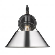 Golden Canada 3306-1W BLK-CH - Orwell BLK 1 Light Wall Sconce in Matte Black with Chrome shade