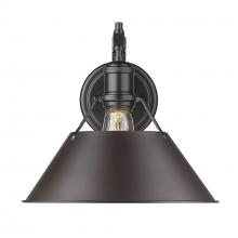 Golden Canada 3306-1W BLK-RBZ - Orwell BLK 1 Light Wall Sconce in Matte Black with Rubbed Bronze shade