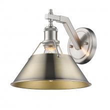 Golden Canada 3306-1W PW-AB - Orwell 1-Light Wall Sconce in Pewter with Aged Brass