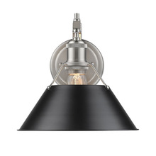 Golden Canada 3306-1W PW-BLK - Orwell PW 1 Light Wall Sconce in Pewter with Matte Black shade