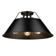 Golden Canada 3306-3FM BLK-BLK - Orwell 3-Light Flush Mount in Matte Black