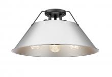 Golden Canada 3306-3FM BLK-CH - Orwell 3-Light Flush Mount in Matte Black with Chrome