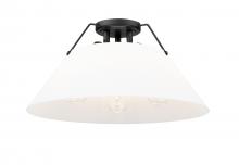 Golden Canada 3306-3FM BLK-OP - Orwell BLK 3 Light Flush Mount in Matte Black with Opal Glass