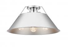 Golden Canada 3306-3FM CH-CH - Orwell CH 3 Light Flush Mount in Chrome with Chrome shade