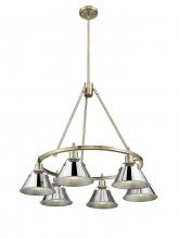 Golden Canada 3306-6 AB-CH - Orwell AB 6 Light Chandelier in Aged Brass with Chrome shades