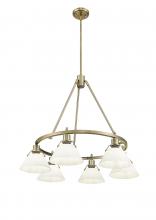 Golden Canada 3306-6 AB-OP - Orwell AB 6 Light Chandelier in Aged Brass with Opal Glass